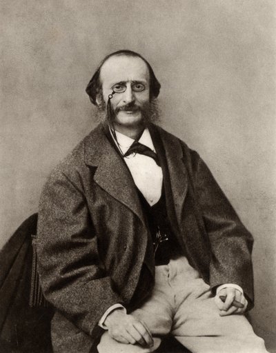 ジャック・オッフェンバック（1819-1880）ケルンでヤコブ・レヴィ・エーベルスト・オッフェンバックとして生まれる。ドイツ生まれのフランス人オペラ・コミック作曲家、指揮者（モノクロ写真） 作： (1820 1910) Nadar