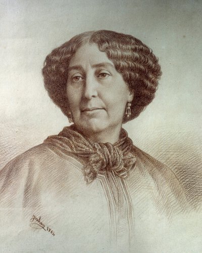 文学者の女性の肖像 ジョージ・サンド（1804-1876） オーロール・デュパン（デュドヴァン男爵夫人） ナダールの写真からルネ・ジューハン（1835-? 作： Nadar