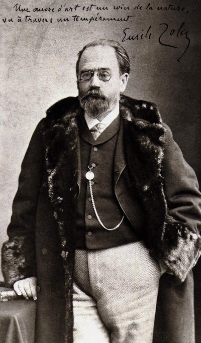 ナダールによるエミール・ゾラ（1840～1902年）の肖像。 作： Nadar