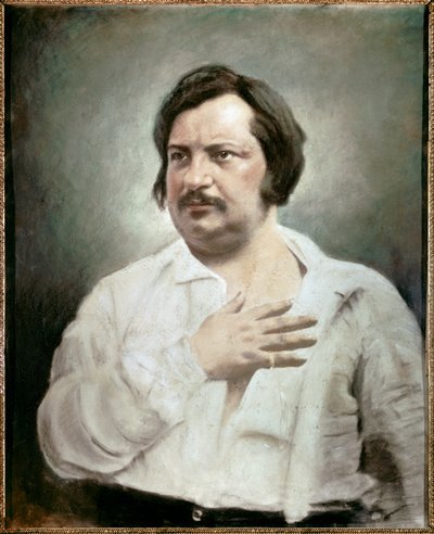 フランスの作家、オノレ・バルザック（1799～1850年）の肖像 作： Nadar