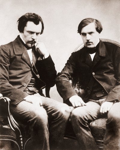 エドモンド・ド・ゴンクール（1822-1896）とジュール・ド・ゴンクール（1830-1870）の兄弟（文芸評論家、フランス人作家）1855年頃、Gaspard Felix Tournachon dit Felix Nadar（1820-1910）撮影 作： Nadar