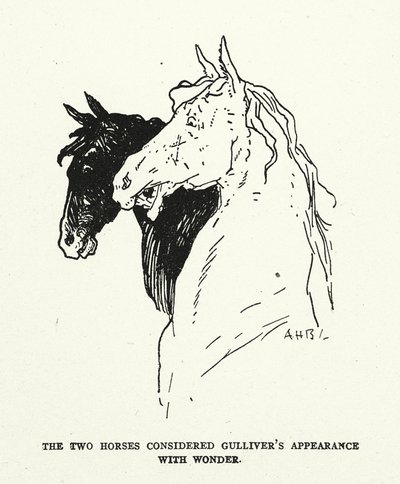 ジョナサン・スウィフト著『ガリバー旅行記』の挿絵（リトグラフ） 作： (after) American School
