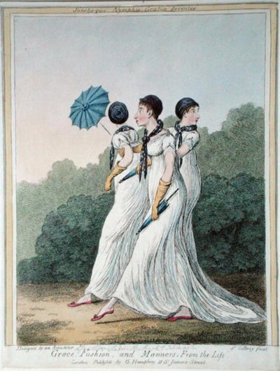 ジェームス・ギルレイ（1757-1815）がエッチングした「Grace, Fashion and Manners from Life」は、G.ハンフリー社から出版されました（手彩色のエッチング）。 作： (after) English School