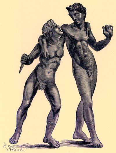 パレストリーナ（プレーネステ）で発見されたブロンズ製の群像、1884年に出版されたVictor Duruy著「History of Rome」の挿絵（デジタル処理された画像 作： (after) English School