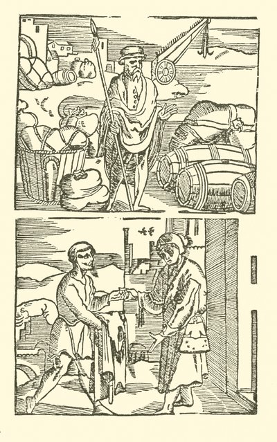 The Roxburghe Ballads』（木版画）のイラスト 作： (after) English School