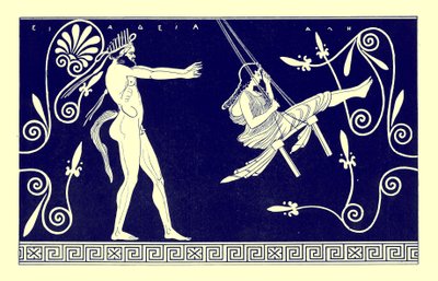 揺れる乙女、J. E. Harrison and D. S. MacColl著「Greek Vase Paintings」（1894年刊）の挿絵（デジタル拡張画像）。 作： (after) English School