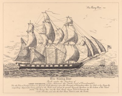 スペイン領南米での独立戦争のために建造された「ライジング・スター号」（1821年 作： (after) English School