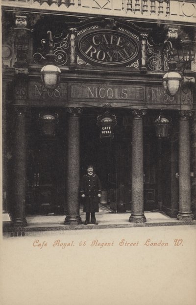 Cafe Royal, 68, Regent Street, London, West (白黒写真) 作： (after) English photographer