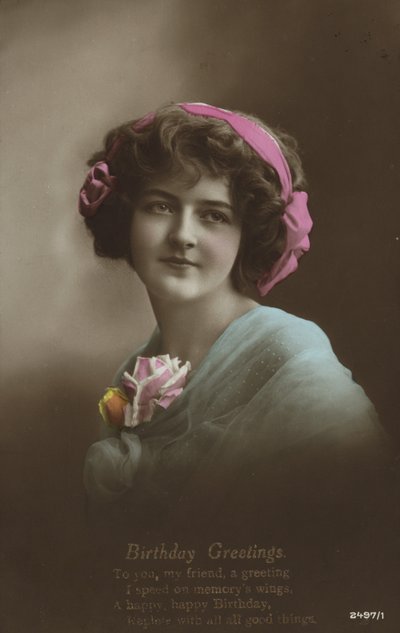 笑顔の女の子、誕生日カード (カラー写真) 作： (after) English photographer