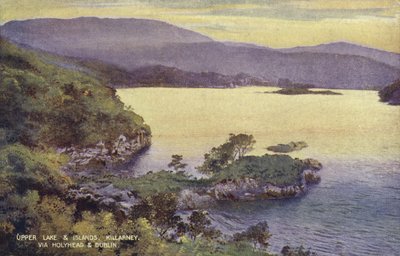 Upper Lake and Islands, Killarney, via Holyhead e Dublin (foto colorida) 作： (after) English photographer