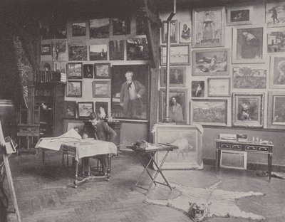 フランスの画家、アルフレッド・フィリップ・ロール氏のスタジオにて（モノクロ写真 作： (after) French Photographer