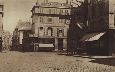 サンジェルマン・デ・プレ広場とボナパルト通り(白黒写真) 作： (after) French Photographer