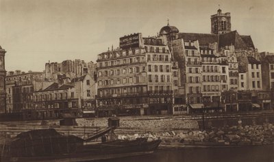 1855年頃のホテル・ド・ヴィルのケ、旧グレーブのケ（モノクロ写真 作： (after) French Photographer