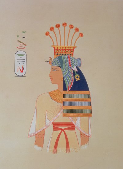 746.c.1. & f.8 ラムセス・メイアモンの娘、ネブト女王の肖像、パリの「エジプト美術史」より 作： (after) French School