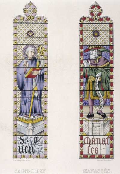 St OuenとManasses、Church St Ouen de Rouenを代表するステンドグラスのステンドグラス 作： (after) French School