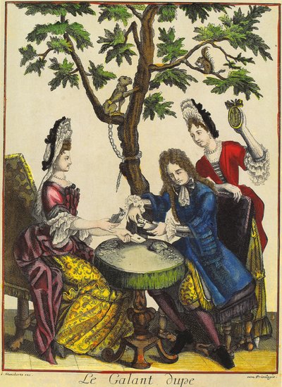 テオドロス・ダンケルツ (1663-1727) によって刻まれた The Gallant Dupe 作： (after) French School