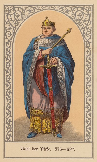 太祖シャルル、神聖ローマ皇帝（カラーリトグラフ） 作： (after) German School