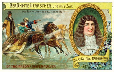 ブランデンブルク選帝侯フレデリック・ウィリアム、凍結したクロニアン・ラグーンを越える 作： (after) German School