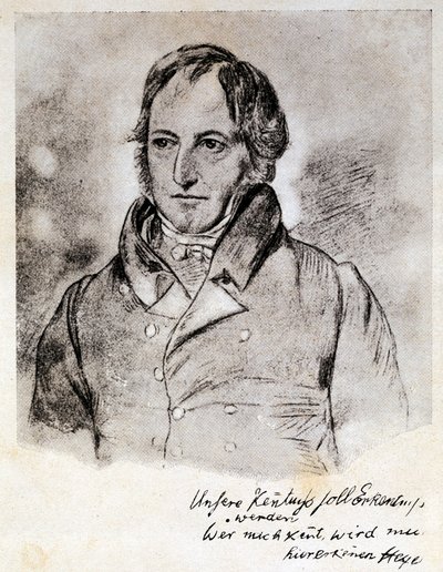 ゲオルク・ヴィルヘルム・フリードリヒ・ヘーゲル（1770-1831）の肖像。G.ヘンゼルのデッサンに基づくエングレーヴィング。 作： (after) German School