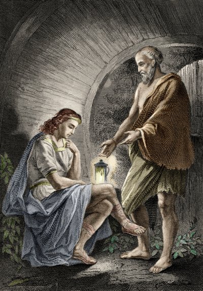 O filósofo grego Diógenes de Sinope, conhecido como o cínico 作： (after) German School