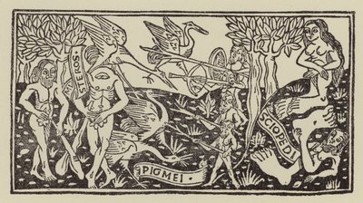 インドの素晴らしい男性と怪物 (木版画) 作： (after) Italian School
