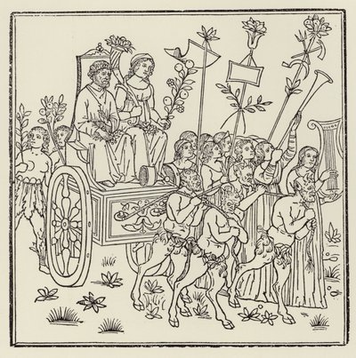 戦車を引く行列（木版画） 作： (after) Italian School