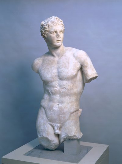 紀元前340年のギリシャの原型の後にローマで複製された「メレガー」、紀元後70〜100年頃（パリアヌスの大理石 作： (after) Skopas of Paros