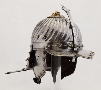 Zischägge、c.1620-25（鋼、鉄、真ちゅう、皮革） 作： (attr.to) German School