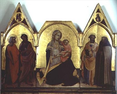謙譲の聖母」三枚組 作： (c.1370 1425) Lorenzo Monaco