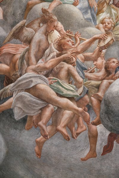 楽器を演奏するアングル、3660852の詳細 作： (c.1489 1534) Correggio