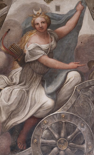 戦車に乗るダイアナ 作： (c.1489 1534) Correggio
