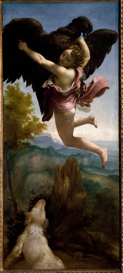 ガニメデの誘拐」（絵画、1531年頃 作： (c.1489 1534) Correggio