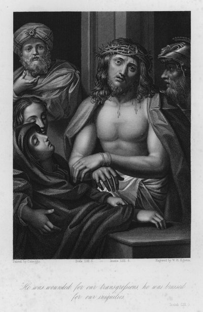 茨の冠を被ったキリスト、イザヤ書LIII、5（彫刻作品 作： (c.1489 1534) (after) Correggio
