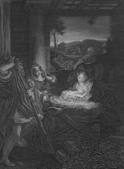 キリストの降誕を描いた彫刻 作： (c.1489 1534) (after) Correggio