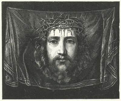 ベロニカのヴェールとキリストの肖像（エングレービング 作： (c.1489 1534) (after) Correggio