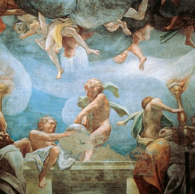 バルコニーに立つエフェベス、「聖母被昇天」より詳細 作： (c.1489 1534) Correggio