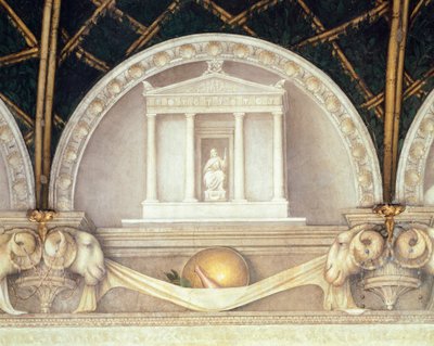 アントニオ・アレグリ・ダ・コレッジョ（1489-1534）のフレスコ画「神殿またはジュピターを示すルネット」 イタリア、パルマのサン・パオロ修道院の修道院長の部屋 作： (c.1489 1534) Correggio