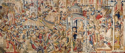 A Guerra de Tróia: A Destruição de Tróia, c.1470 (tapeçaria) 作： (fl.1450 75) Master of Coetivy
