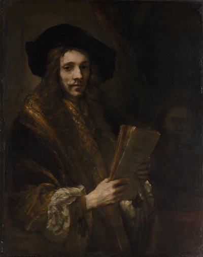 男の肖像（「競売人」）、c.1658-62（キャンバスに油彩） 作： (follower of) Rembrandt Harmensz. van Rijn