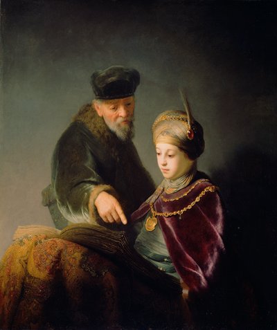 若い学者と彼の指導者、c。 1629-30（キャンバスに油彩） 作： studio of Rembrandt Harmensz. van Rijn