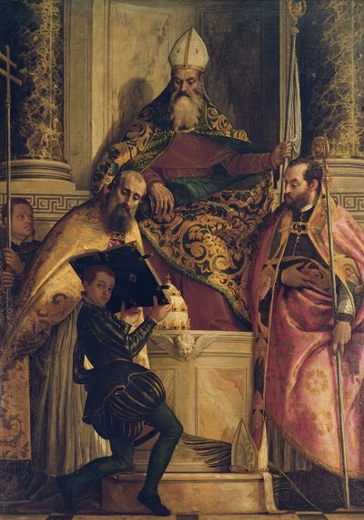 聖アンソニーアボットと聖コーネリアス、聖キプリアン、ページ 作： Paolo Veronese