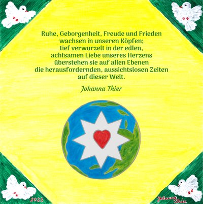 落ち着き、安心、喜び、平和 - バージョン2 作： Johanna Thier