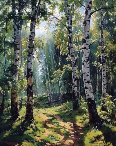 鮮やかな葉のある風景、モダンな壁飾り 作： F. Abderrahim