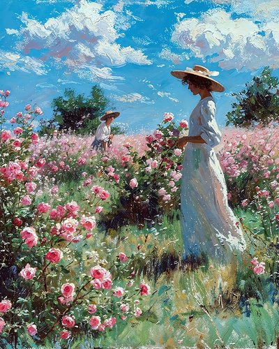 草原の咲く美しい風景、どんな部屋にも飾れる壁飾り 作： F. Abderrahim