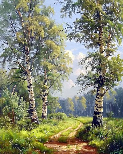 魅惑の森のある風景、リビングルームの壁飾り 作： F. Abderrahim