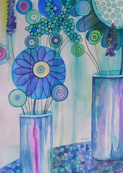 モダンフラワー 作： Marys Watercolors