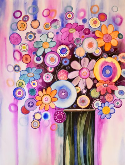 ファンタジーの花 作： Marys Watercolors