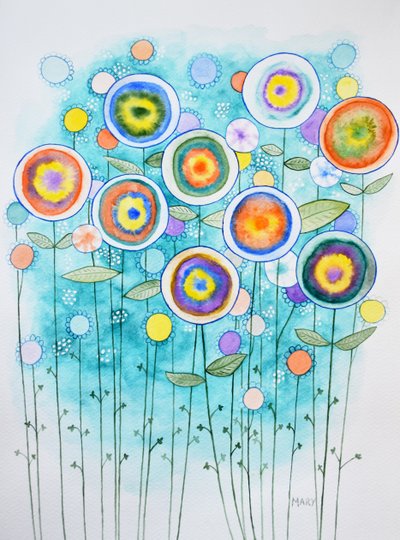 抽象的な花 作： Marys Watercolors