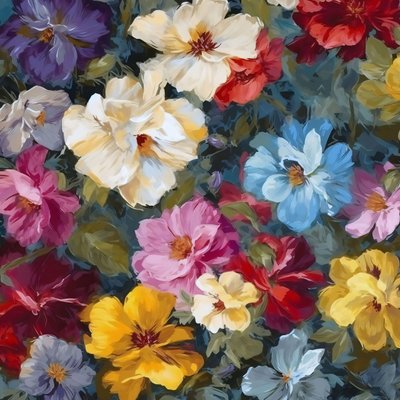 手描きの美しい印象派の花、ウォールデコ 販売 作： ファフタリ・アブデラヒム