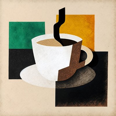 Boho Coffee, ミニマルアート, キッチン装飾, オンデマンド額装キャンバスプリント 作： ファフタリ・アブデラヒム